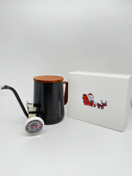 Beginner Set - Kafeyawn Gooseneck Kettle with Thermometer & FunCafe Assorted Drip bags